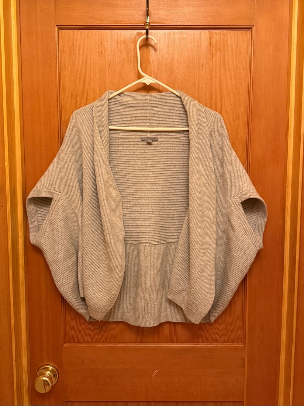 COS Wool Cotton Ribbed Cocoon Cardigan Open Front Shawl Gray - Picture 1 of 4